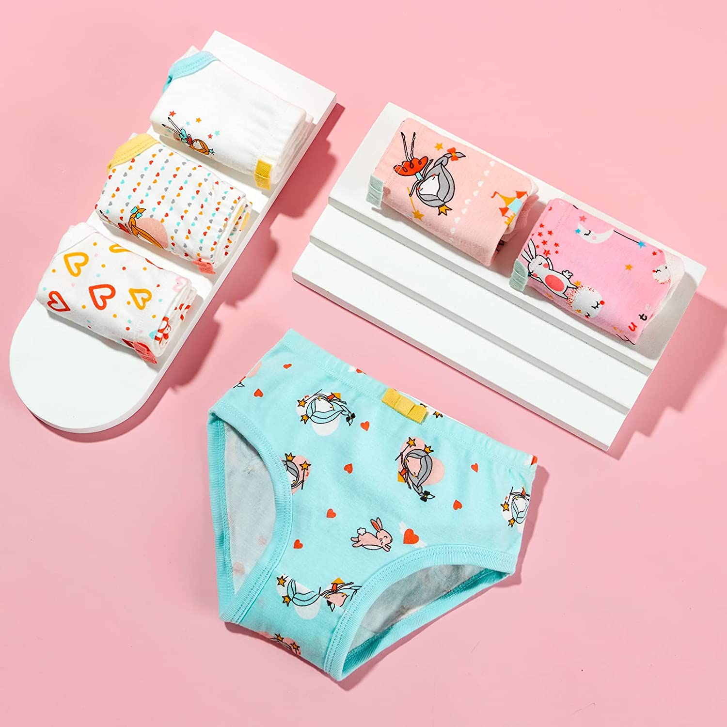 6-Pack Girls 100% Cotton Cute Cartoon Print Panties-07 – SYNPOS