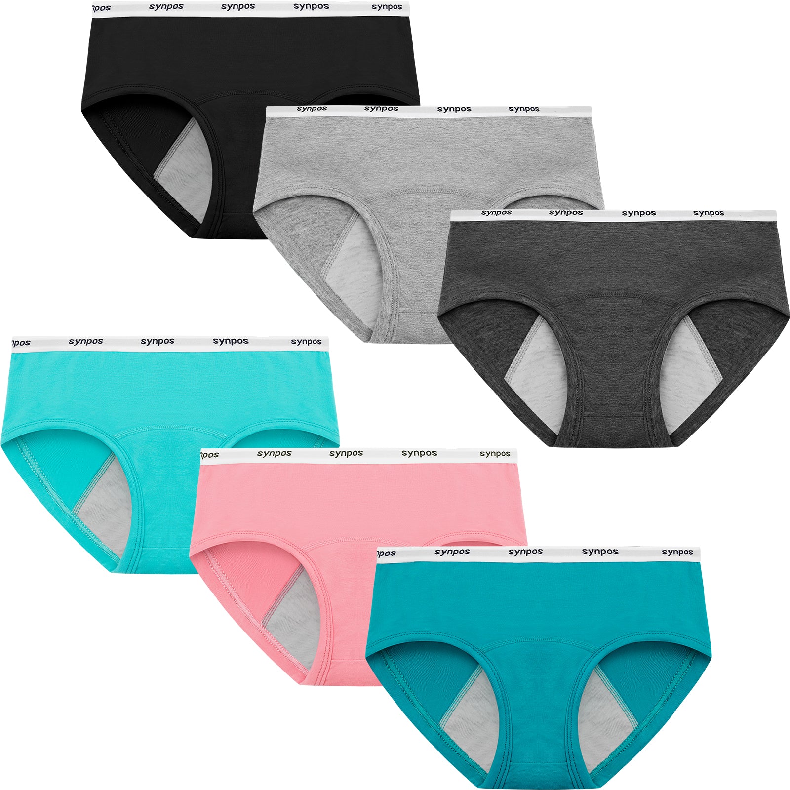 SYNPOS Girls Underwear 100% Cotton Underwear for Girls