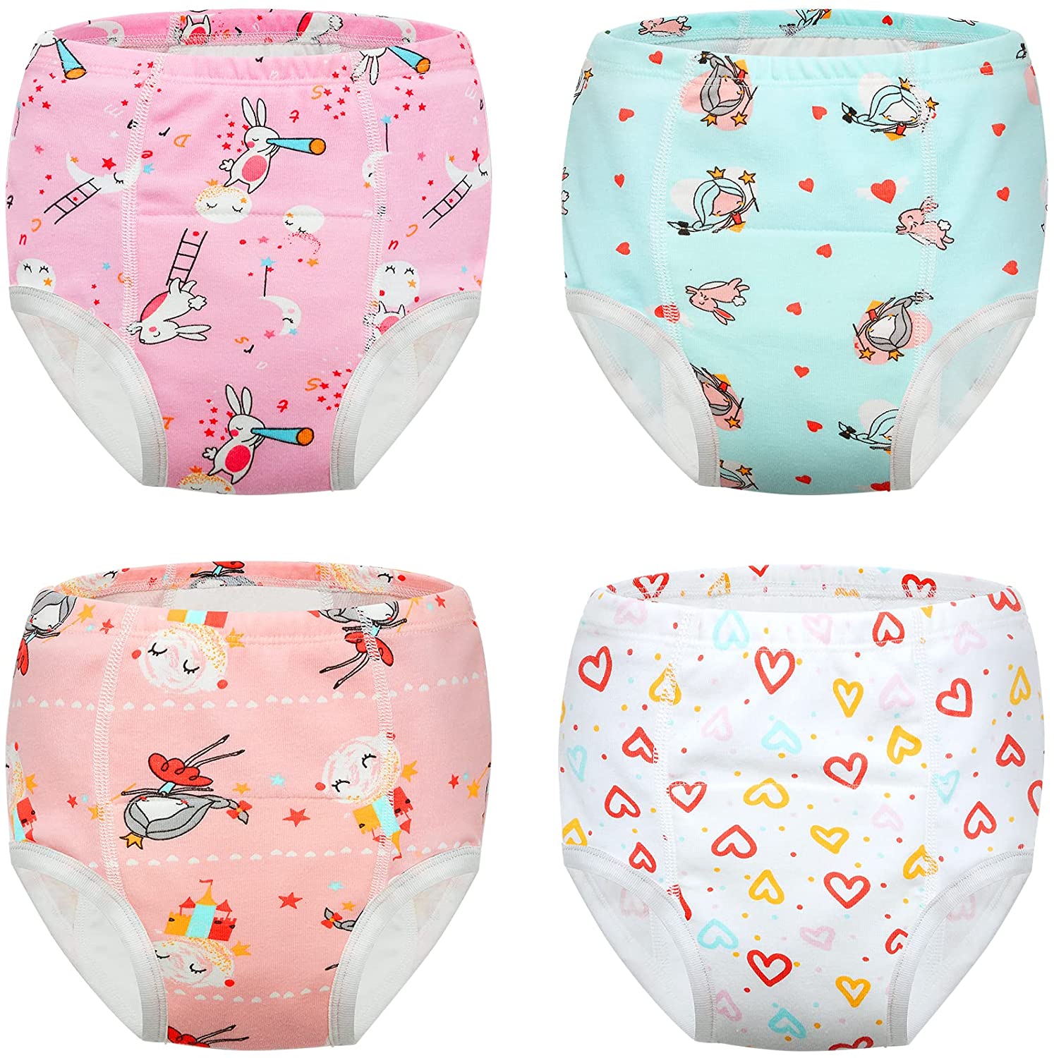  6 Packs Absorption Toddler Training Underwear For Girls 3T  Cotton Reusable Potty Training Underwear For Girls 3T Girl Underwear Potty Training  Pants
