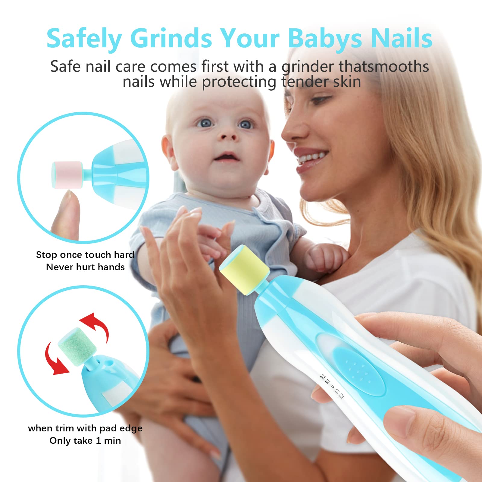 Baby Nail Clippers 20 In 1 By Royal Angels Baby | Safe Electric Baby Nail  Trimmer, Baby Nail File Kit, Additional Replacement Heads, Newborn Toddler  Toes and Fingernails, Trim and Polish ( - Walmart.com