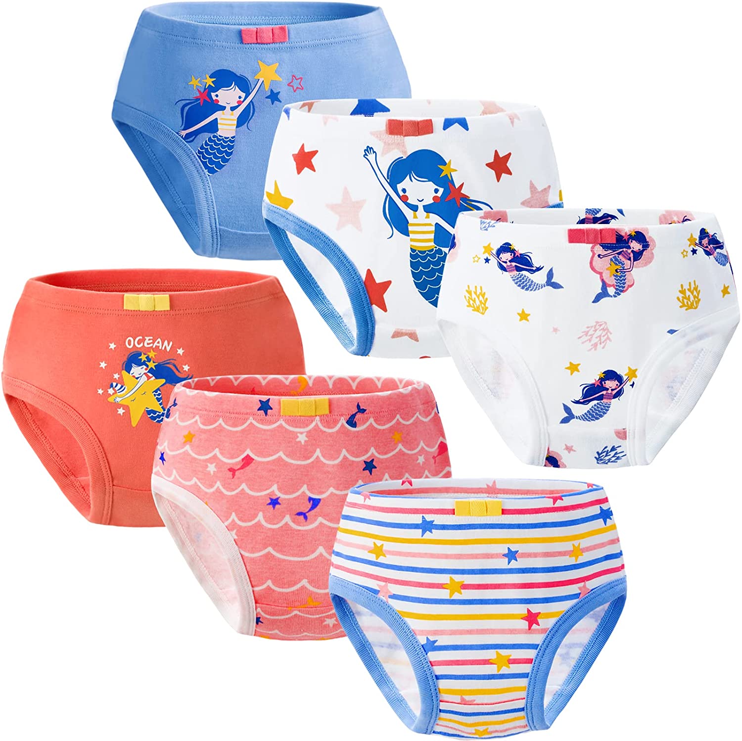  Toddler Girls Underwear Unicorn Mermaid Panties Soft Cotton  Briefs 3-4t Multicolored